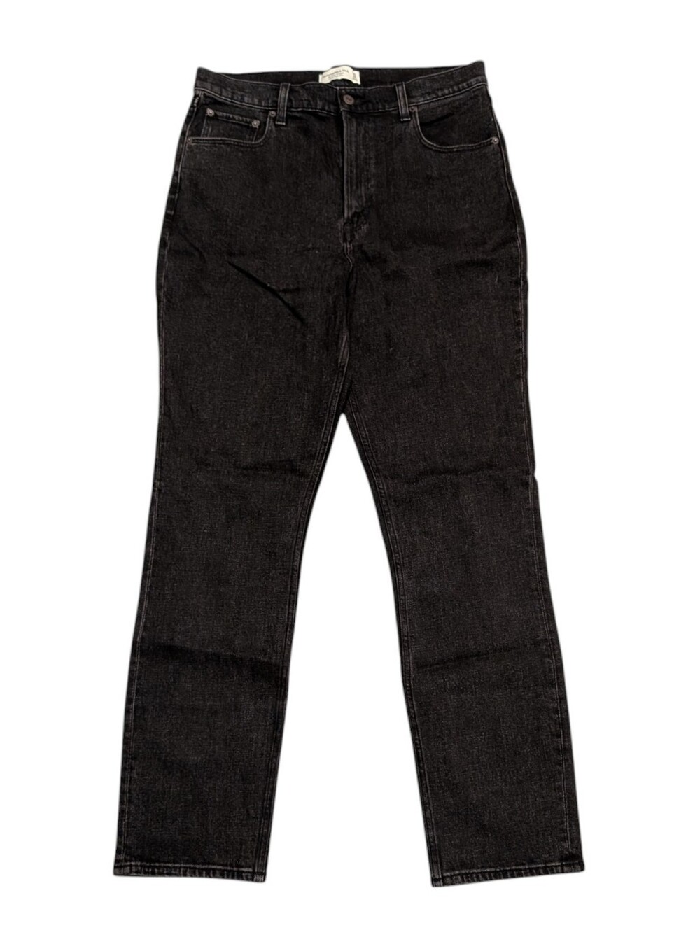 Abercrombie & Fitch The Slim Straight Ultra High Rise Black Wash Size 30/10